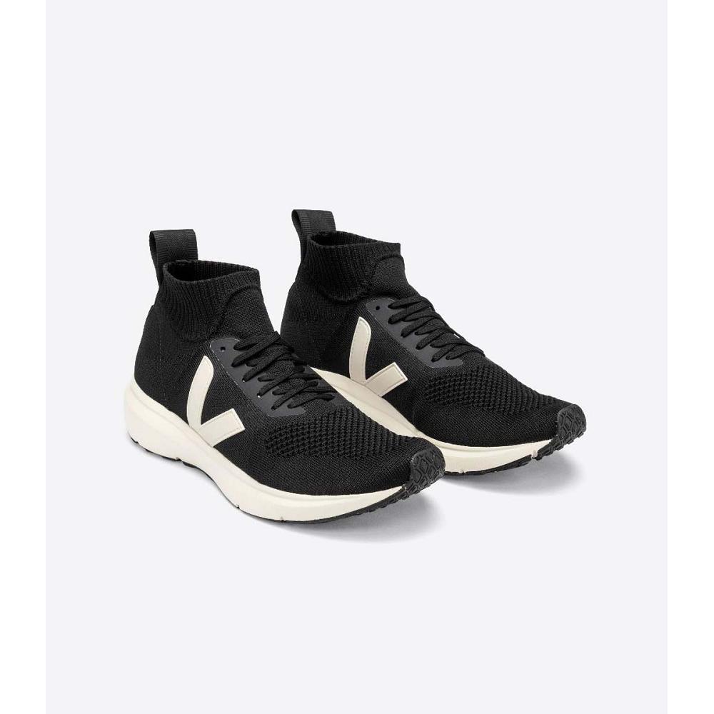 παπουτσια για τρεξιμο ανδρικα Veja V-KNIT VEJA X RICK OWENS MID μαυρα | GR 153HAP